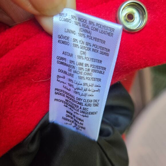 NWT Opening Ceremony Unisex Russia Varsity Jacket L Red Flag Patch Wool Leather - Picture 8 of 12